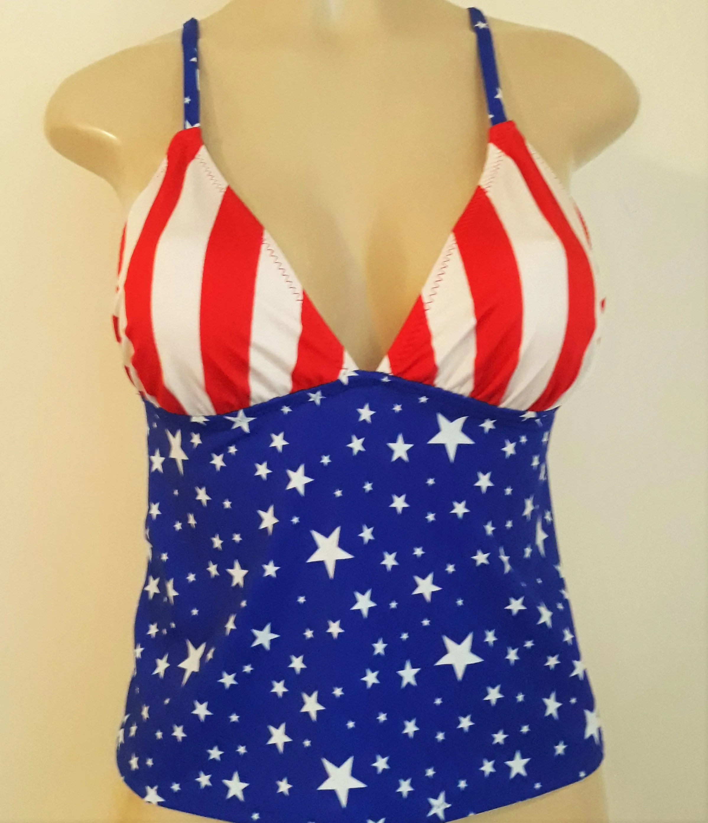 Apron Back Tankini for Women Open Crossover Back Swimsuit Tops