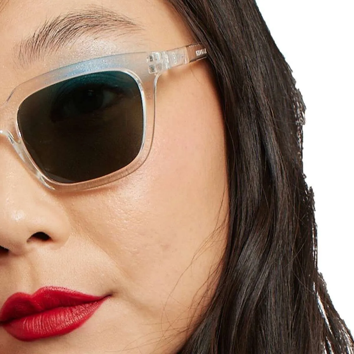 Barner Holly Glossy Sunglasses - Crystal Clear/Green
