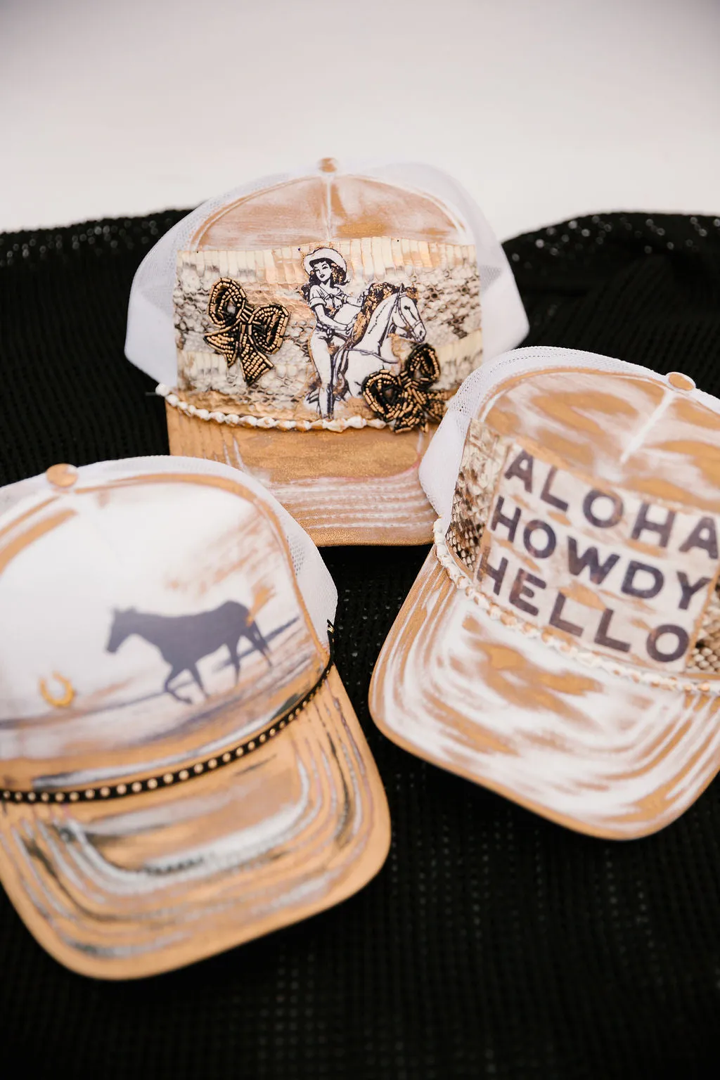 BEACH COWGIRL TRUCKER HATS