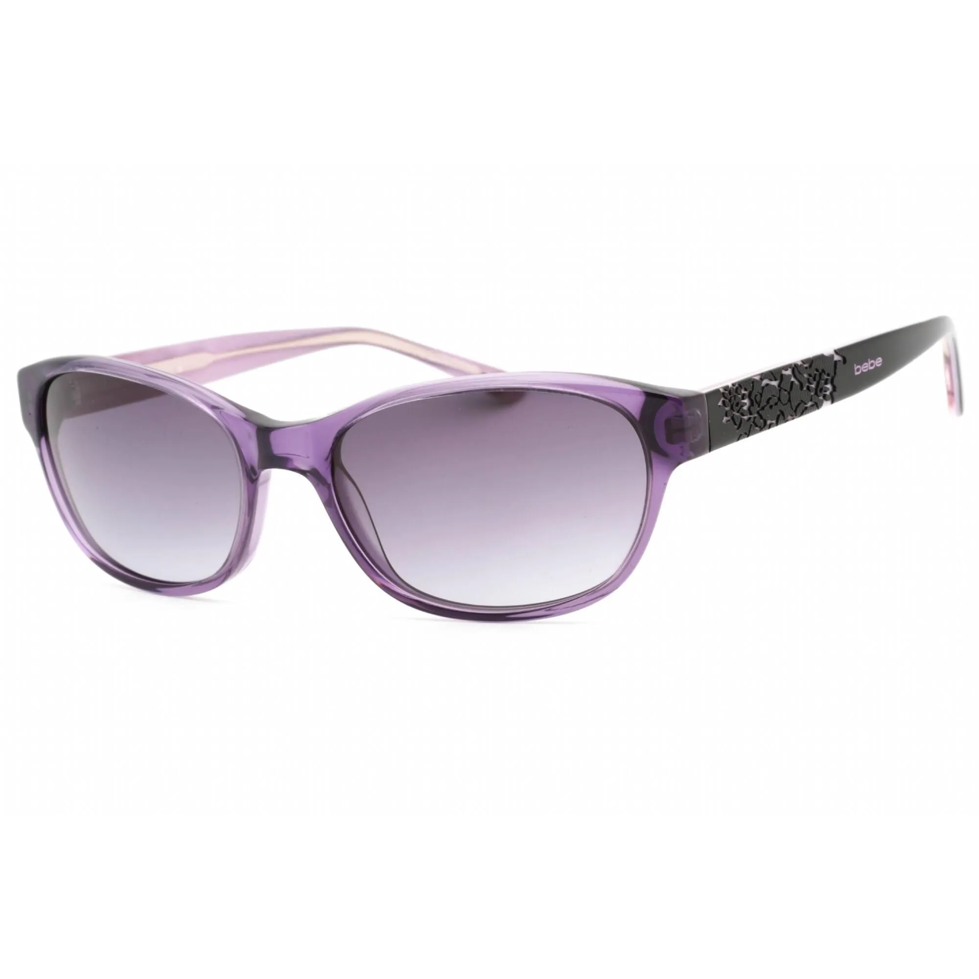 Bebe Women's Sunglasses - Purple Crystal Zylonite Full Rim Oval Frame | BB7097 519