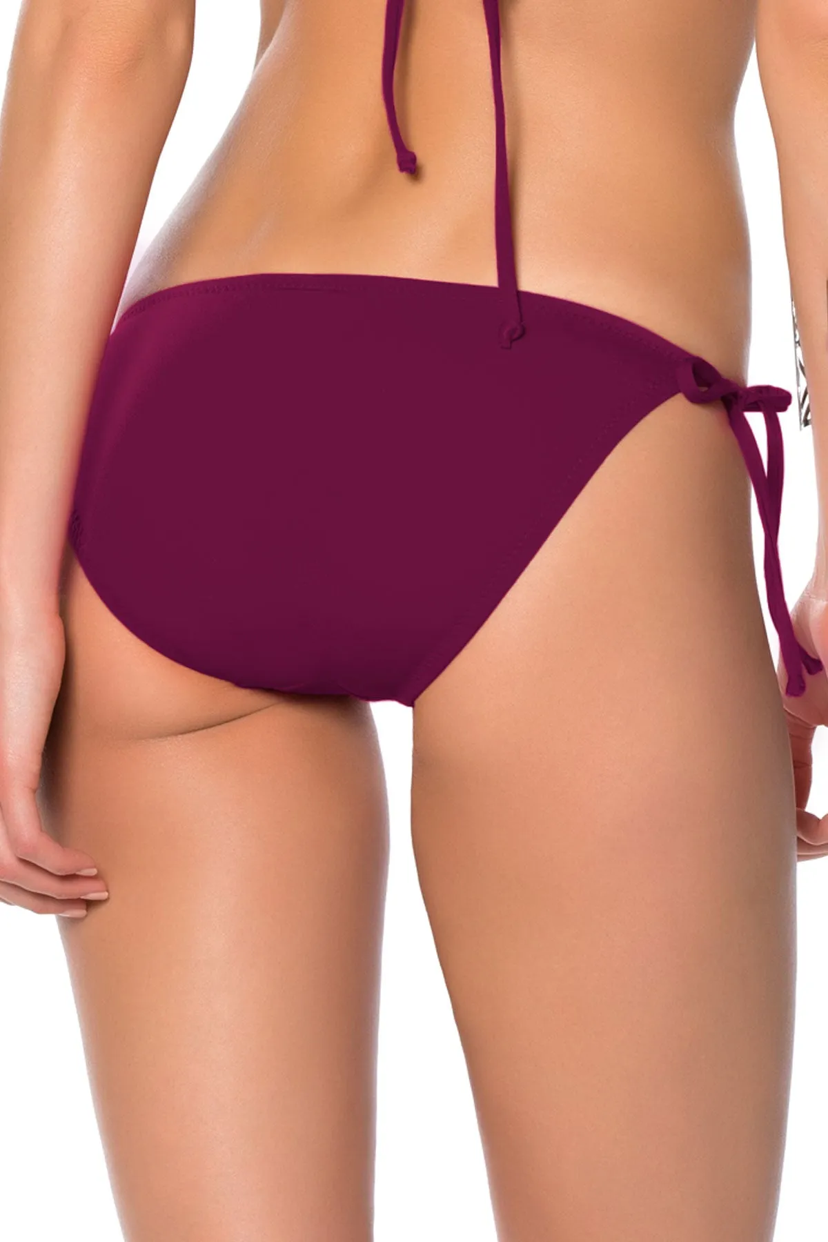 Becca By Rebecca Virtue Color Code Marsala Basic Tie Side Bikini Bottom