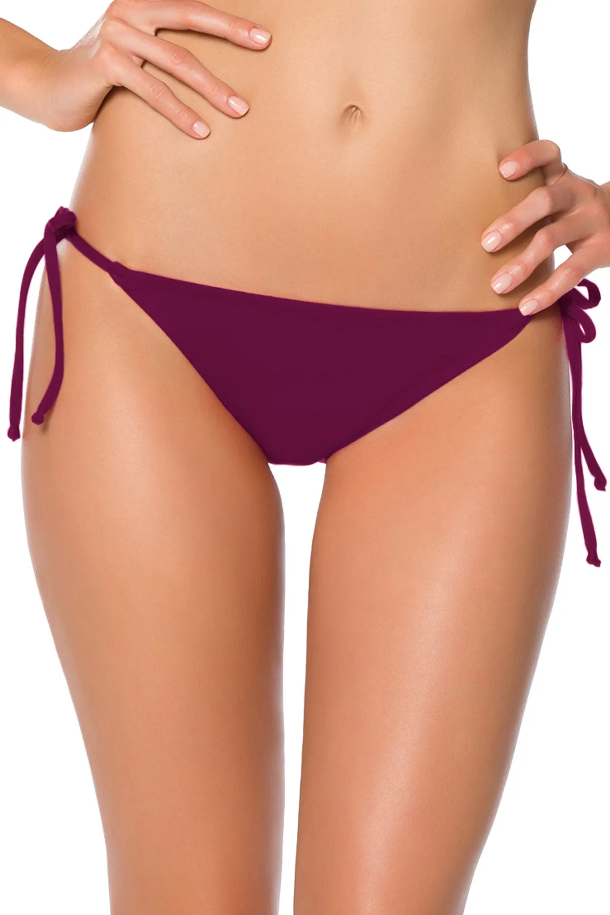 Becca By Rebecca Virtue Color Code Marsala Basic Tie Side Bikini Bottom