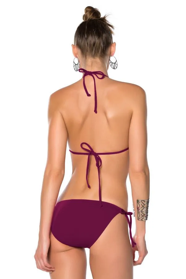 Becca By Rebecca Virtue Color Code Marsala Basic Tie Side Bikini Bottom