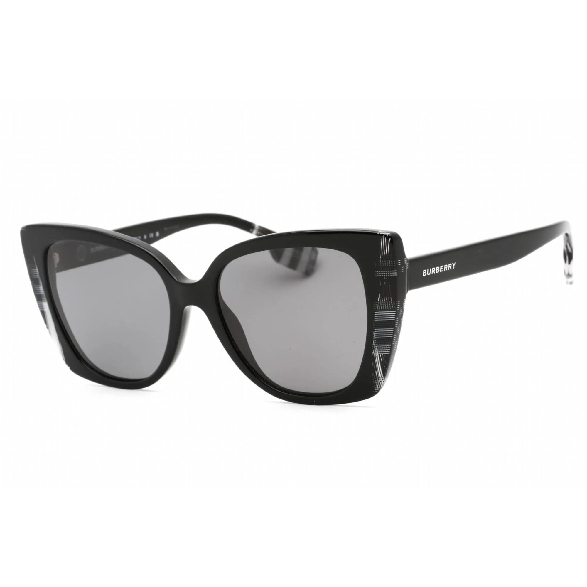 Burberry Women's Sunglasses - Black Cat Eye Acetate Frame Grey Lens | 0BE4393 405181