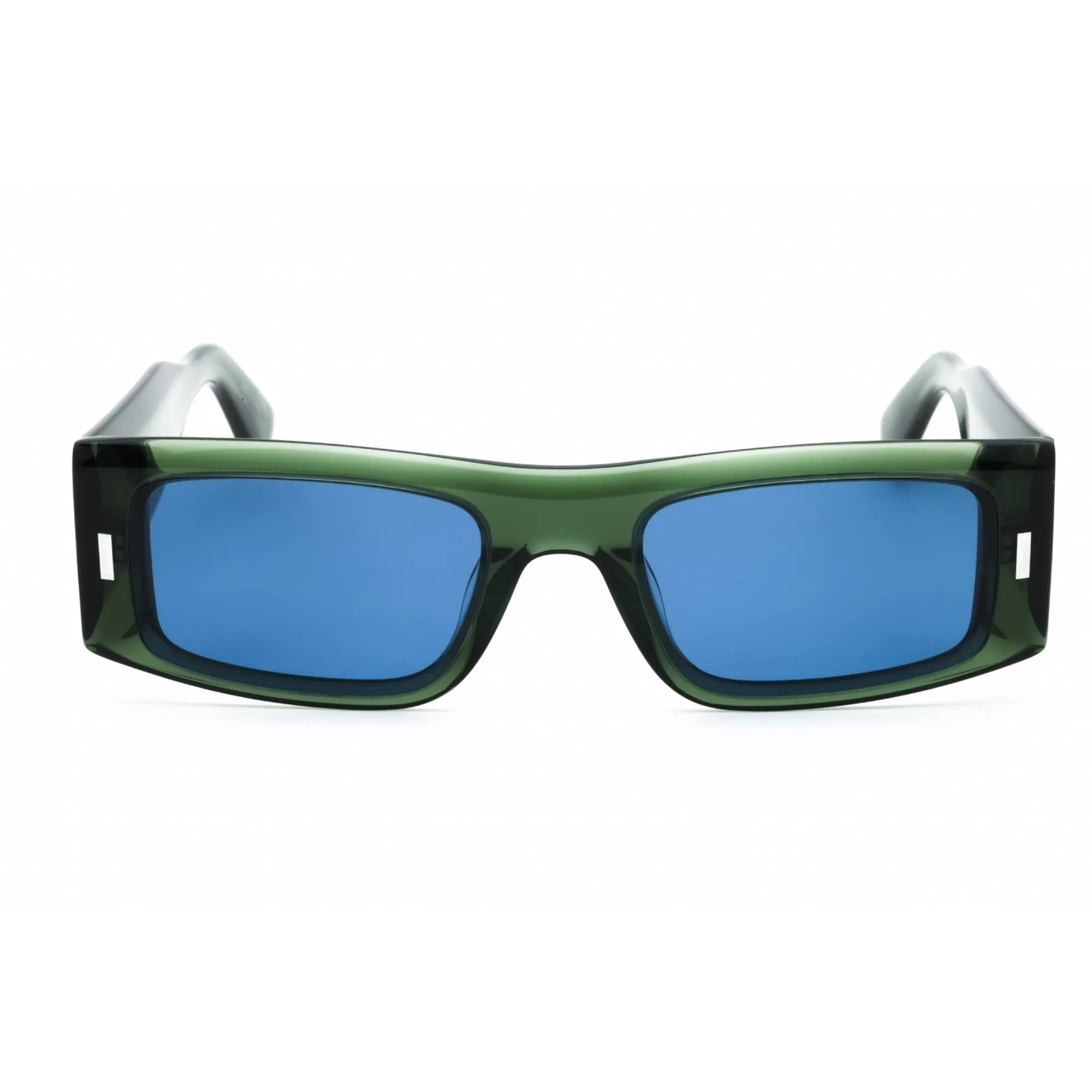 Calvin Klein Unisex Sunglasses - Green Acetate Rectangular Full Rim | CK23537S 300