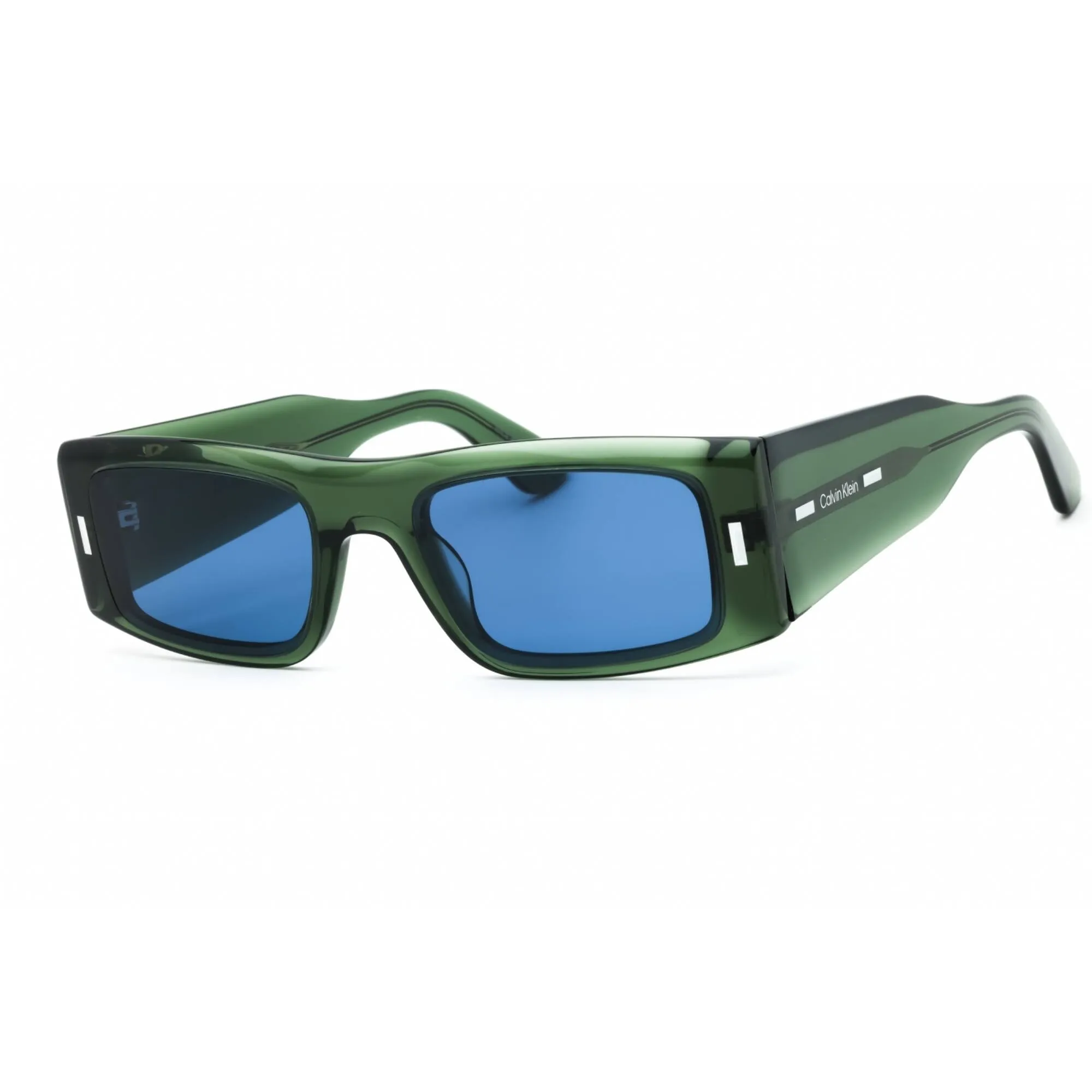 Calvin Klein Unisex Sunglasses - Green Acetate Rectangular Full Rim | CK23537S 300
