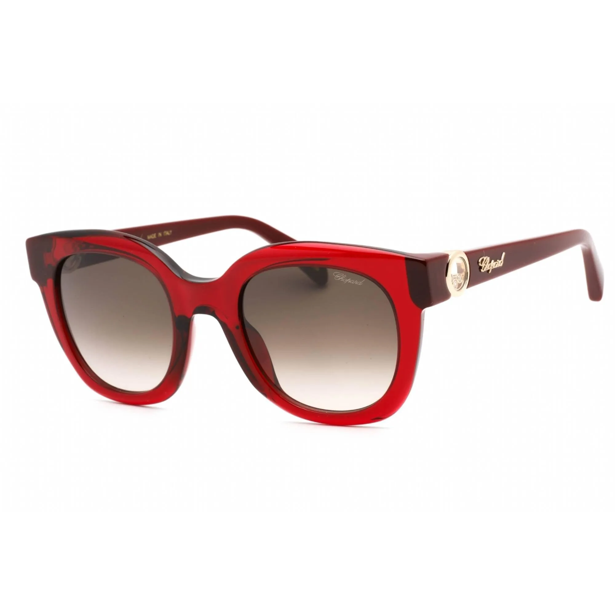 Chopard Women's Sunglasses - Transparent Dark Bordeaux Plastic Oval | SCH335S 0954