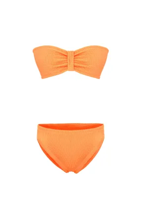 Coquette Crinkle Bikini Set Neon Orange