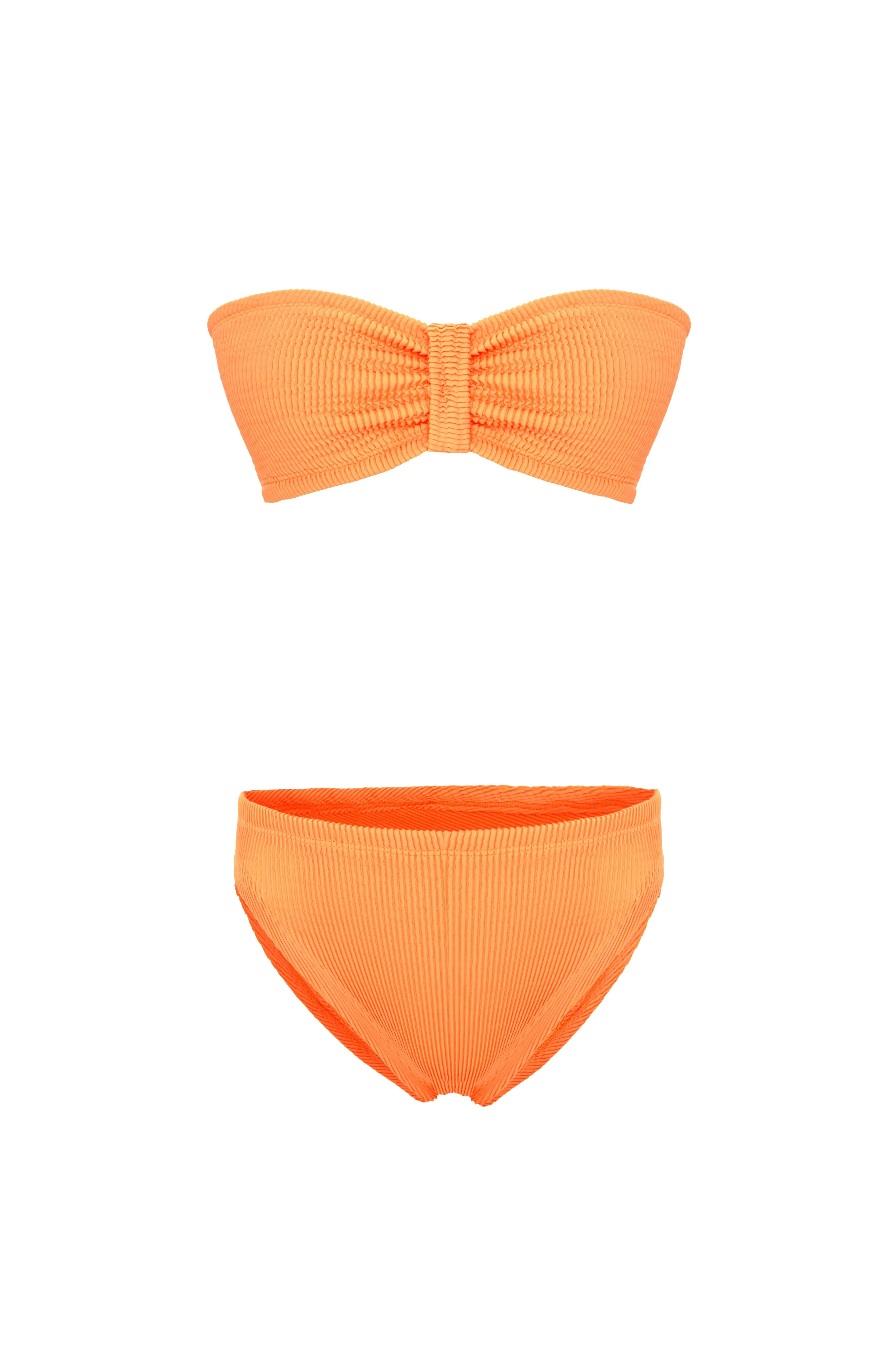 Coquette Crinkle Bikini Set Neon Orange