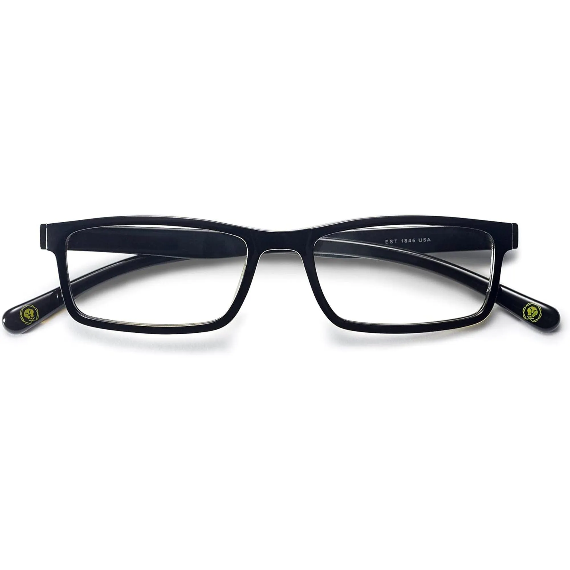 Cross Unisex Reading Glasses - Stanford Black Rectangular Frame,  2.00 | RD0190-1E