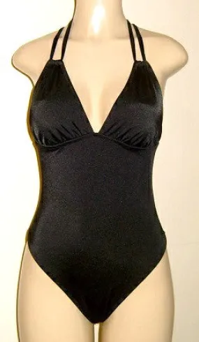Double String One Piece Swimsuit High Leg