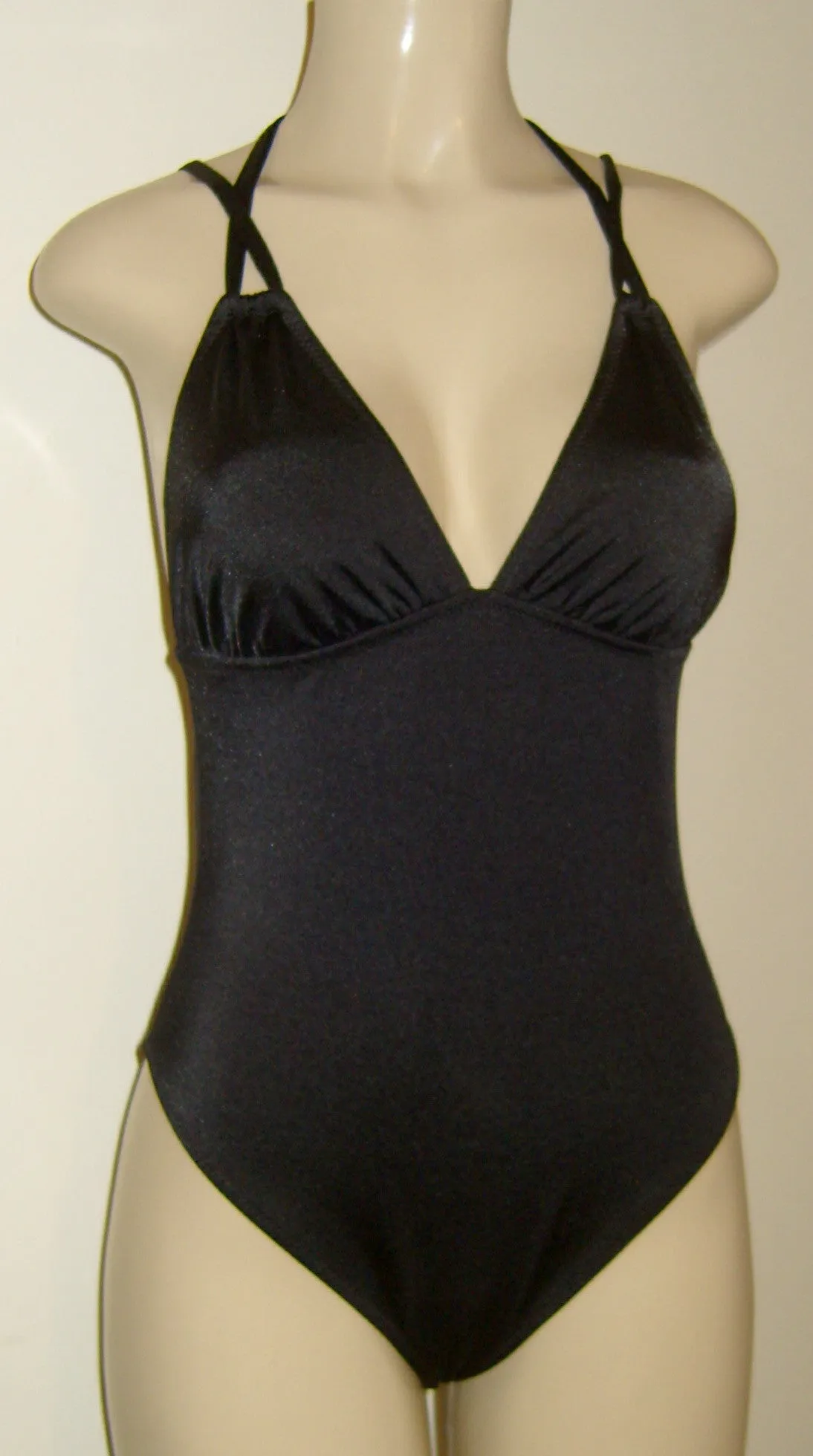 Double String One Piece Swimsuit High Leg