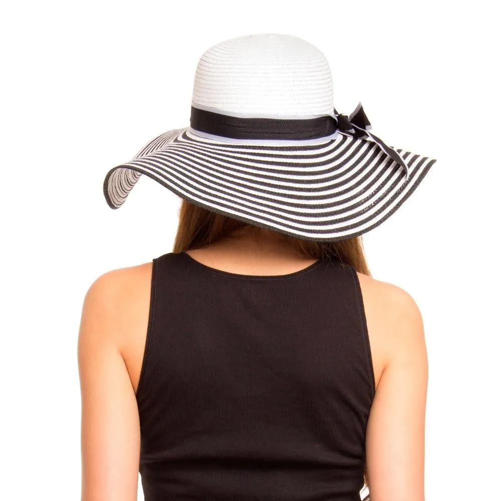 FabSeasons Black Wavy Long Brim Sun Hat