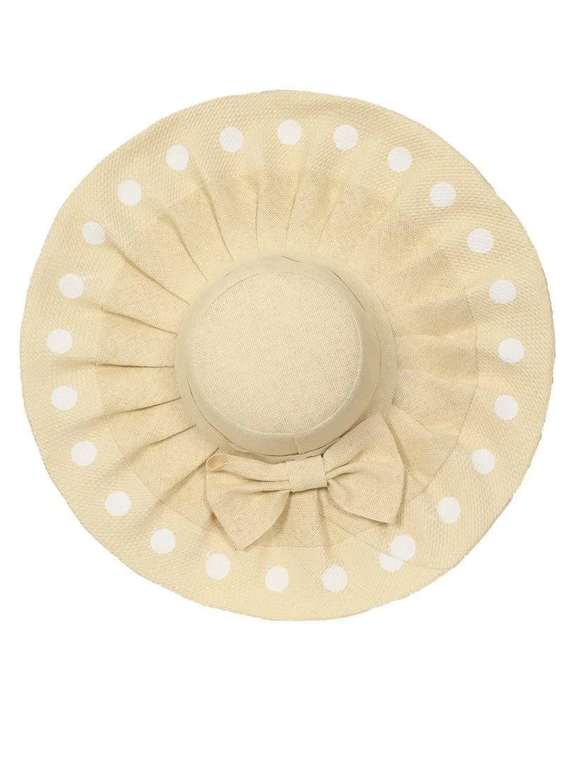 FabSeasons Long Beige Brim Beach Sun Hat