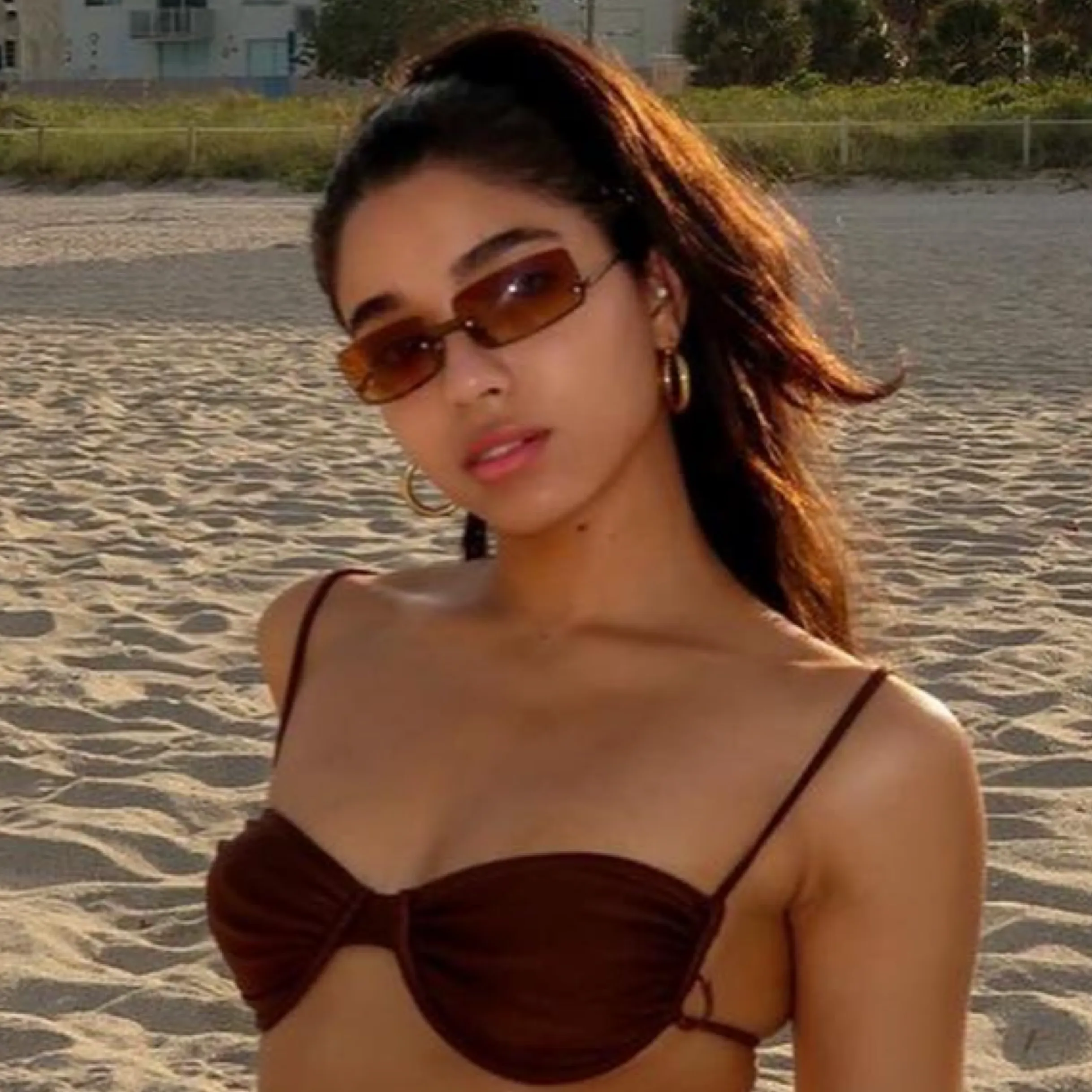 GLOSSY Rimless Square Sunglasses