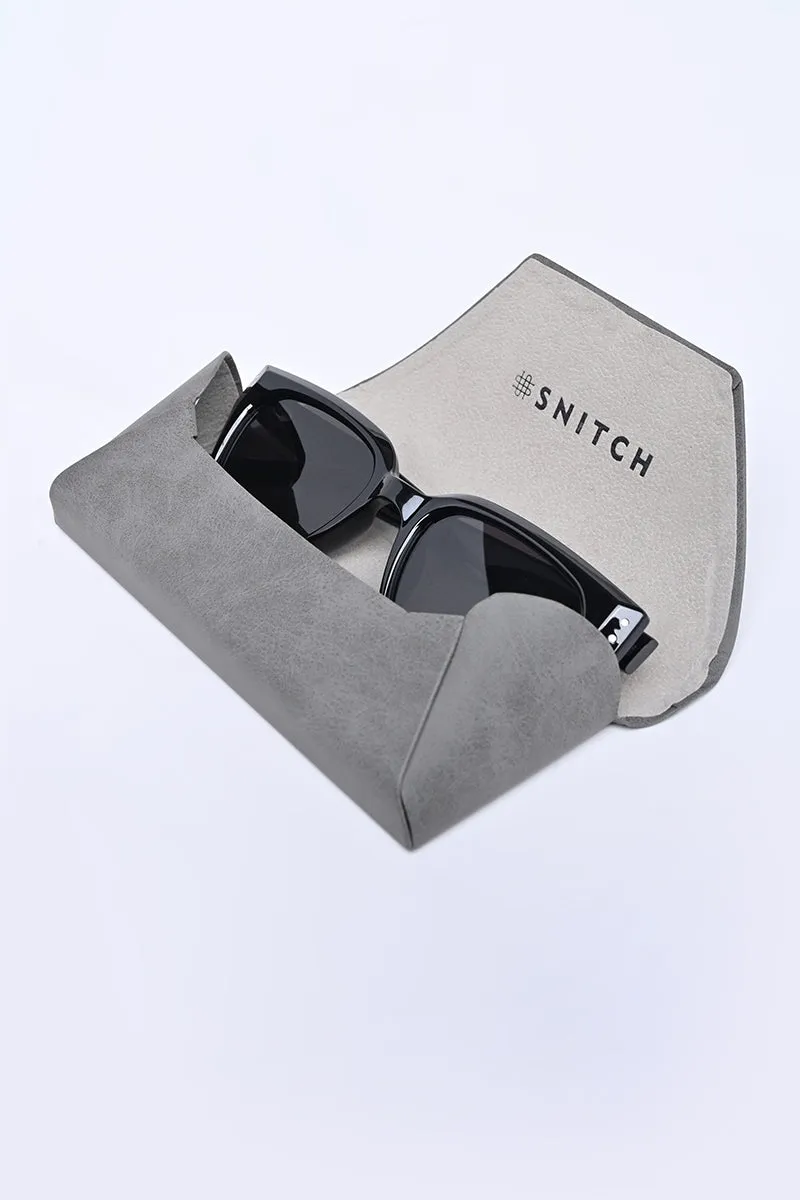 Glossy Square Black Sunglasses