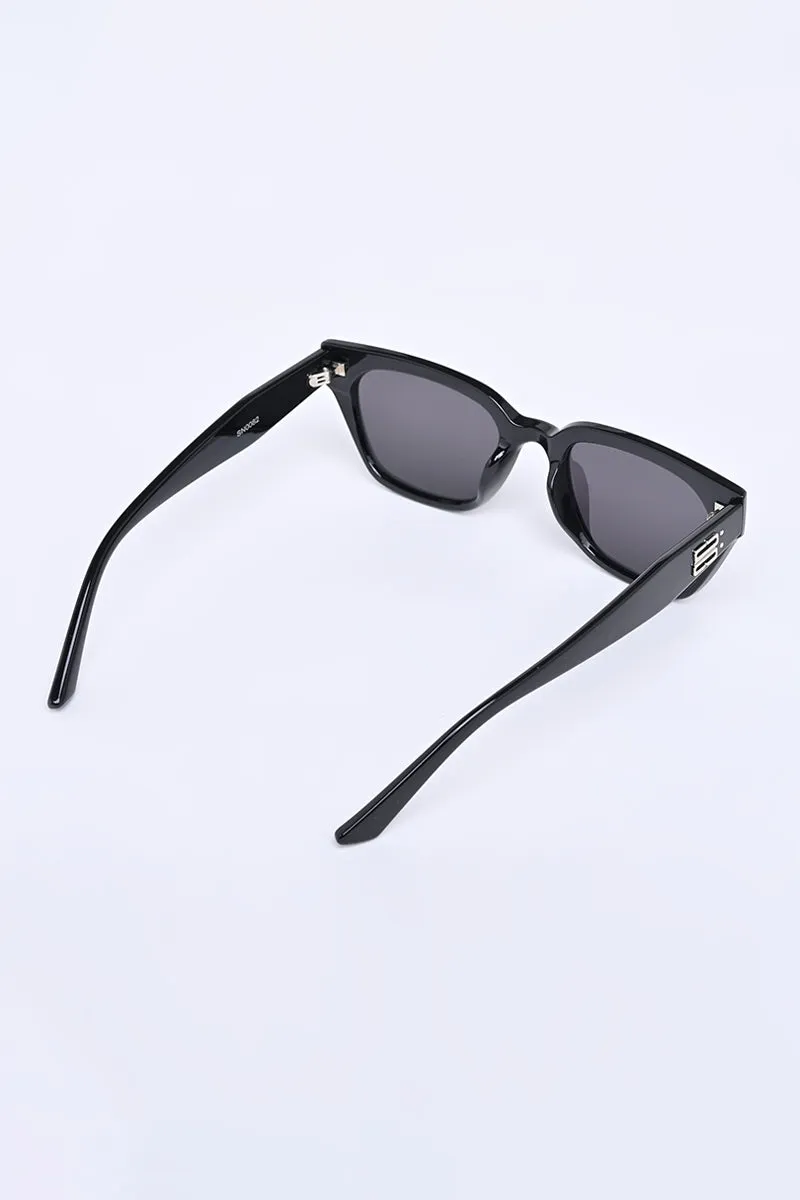 Glossy Square Black Sunglasses