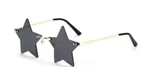 Gold/Black Star Shaped Sunglasses