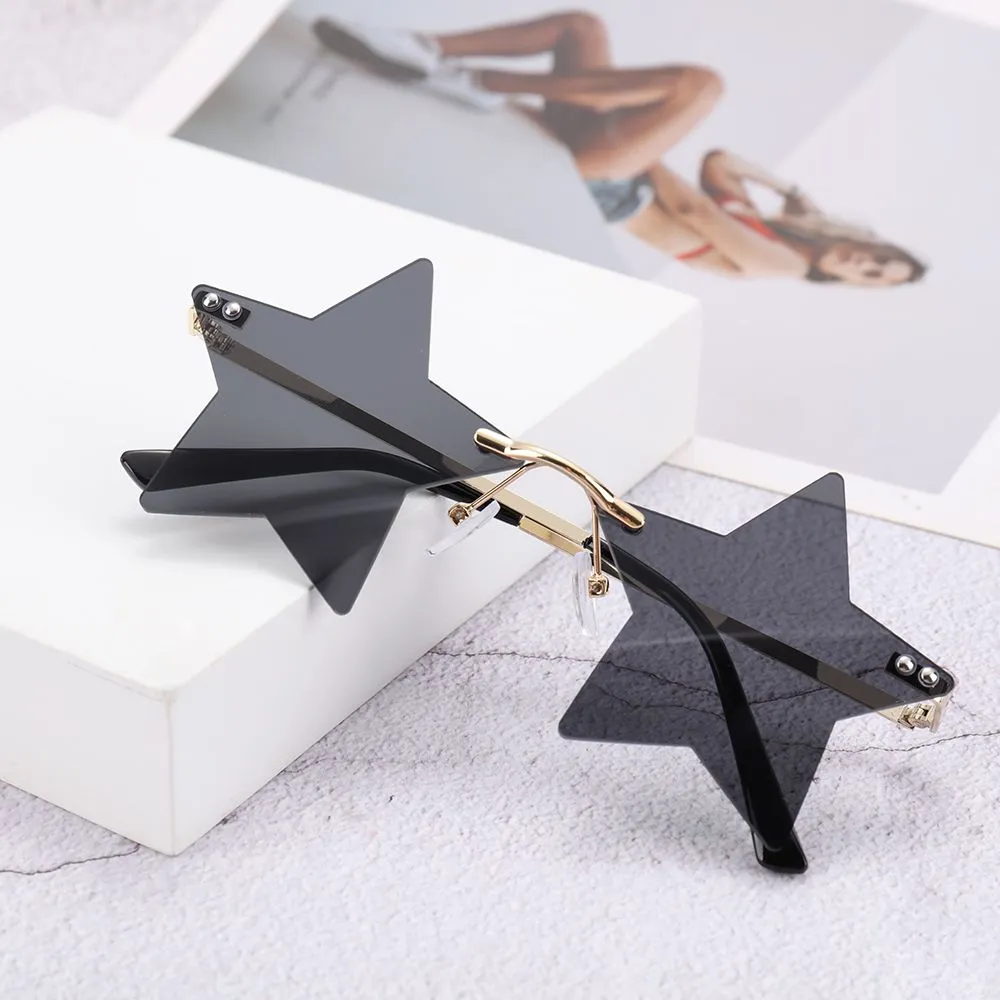 Gold/Black Star Shaped Sunglasses
