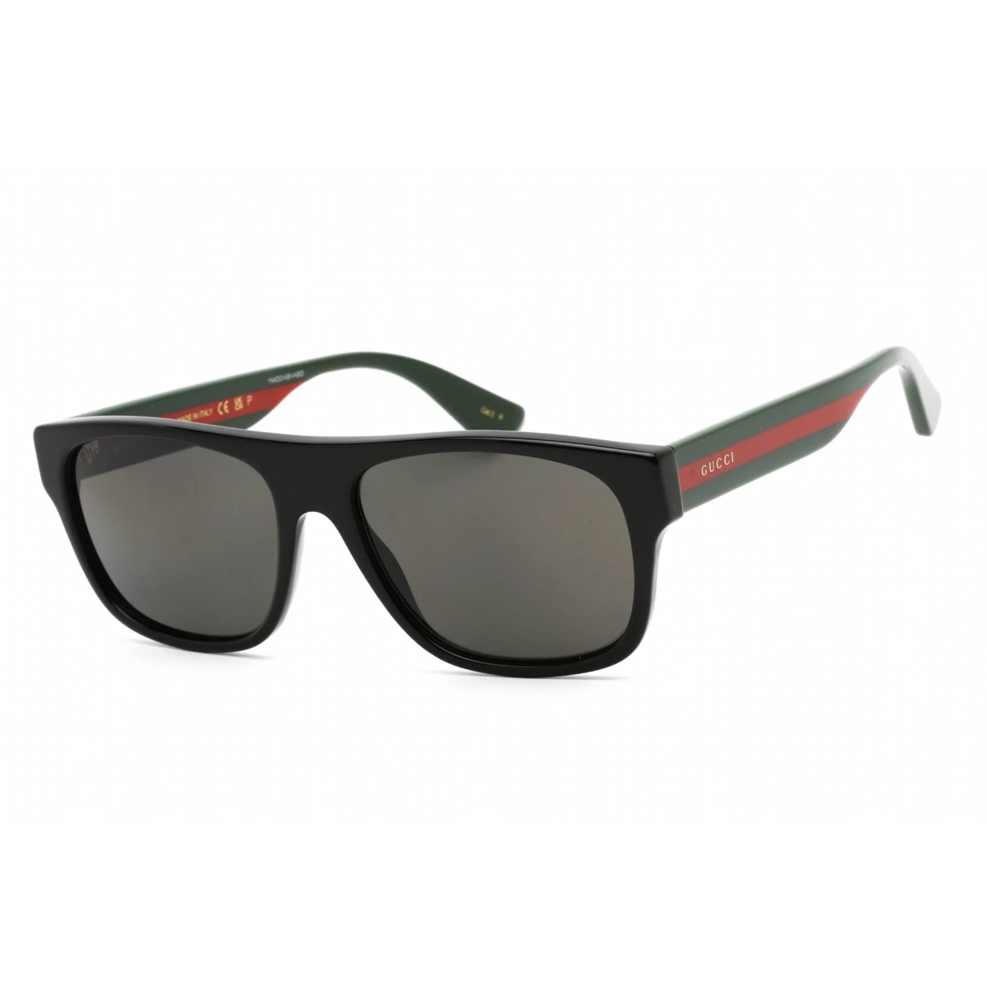Gucci Men's Sunglasses - Black Polarized Plastic Full Rim Browline Frame | GG0341S 002