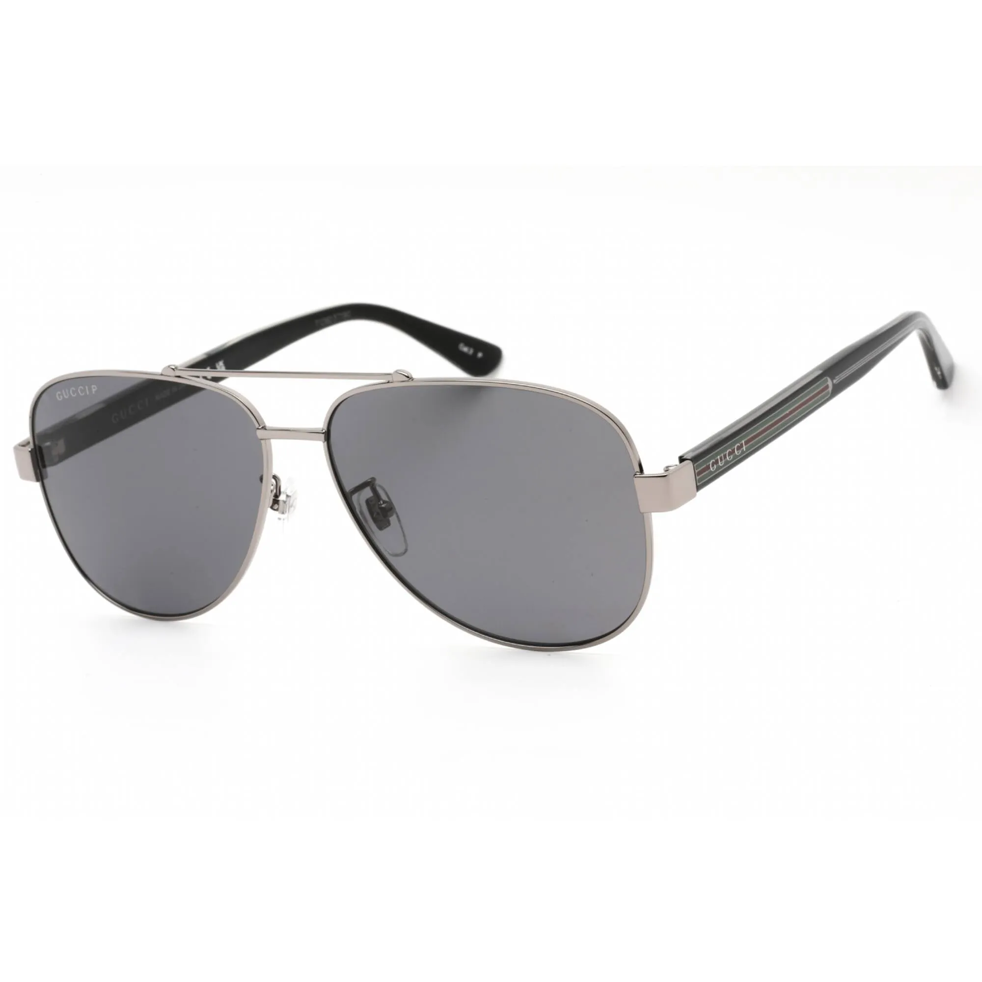 Gucci Men's Sunglasses - Ruthenium Metal Aviator Shape Full Rim Frame | GG0528S 007