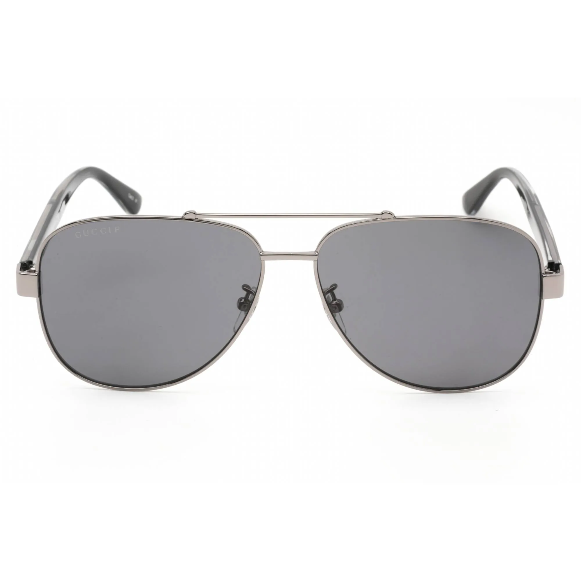 Gucci Men's Sunglasses - Ruthenium Metal Aviator Shape Full Rim Frame | GG0528S 007