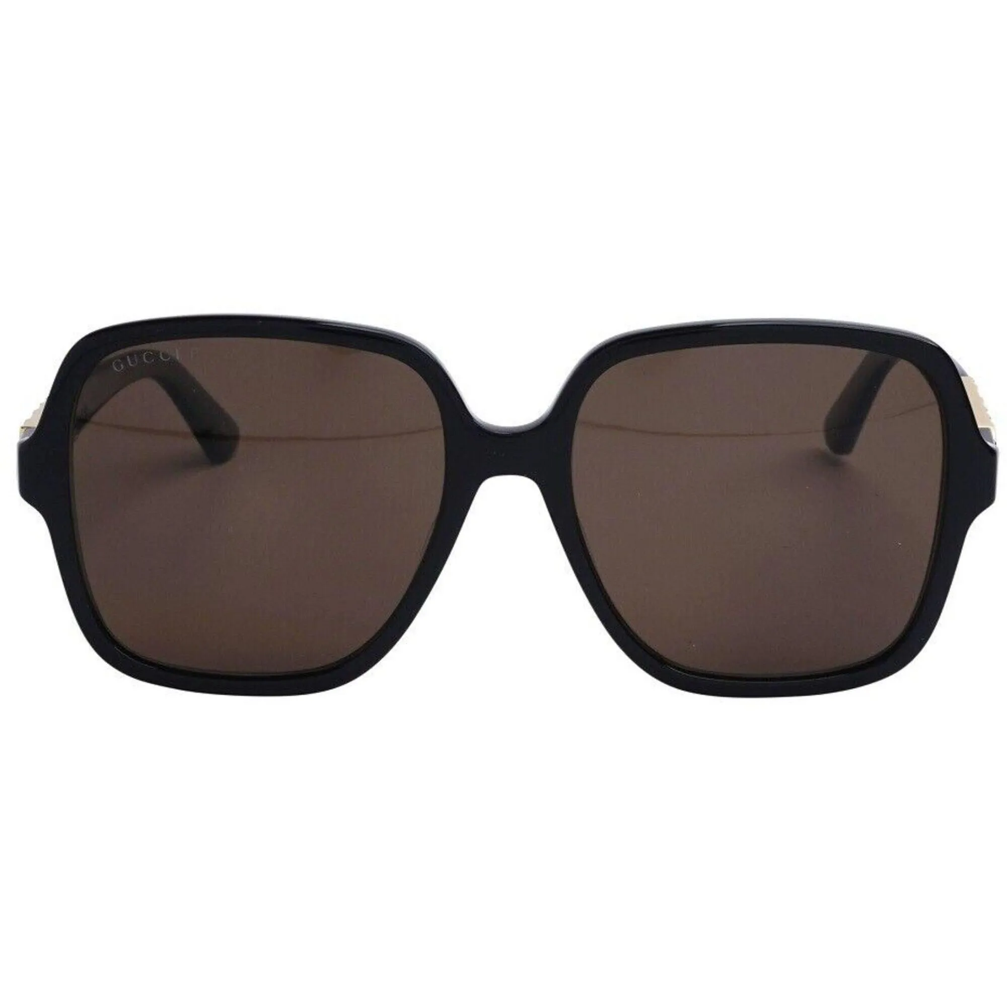 Gucci Women's Sunglasses - Black Full Rim Square Frame Brown Lens | GG1189S 001