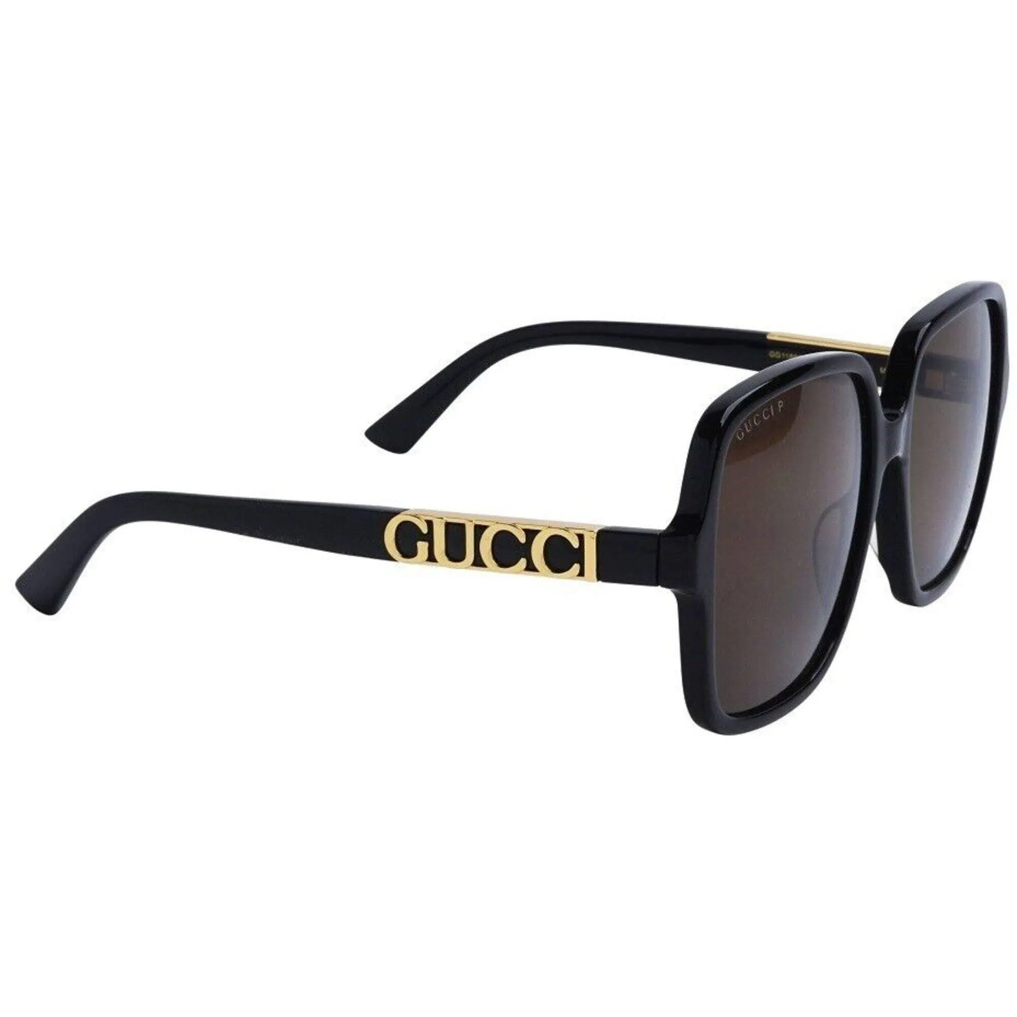 Gucci Women's Sunglasses - Black Full Rim Square Frame Brown Lens | GG1189S 001