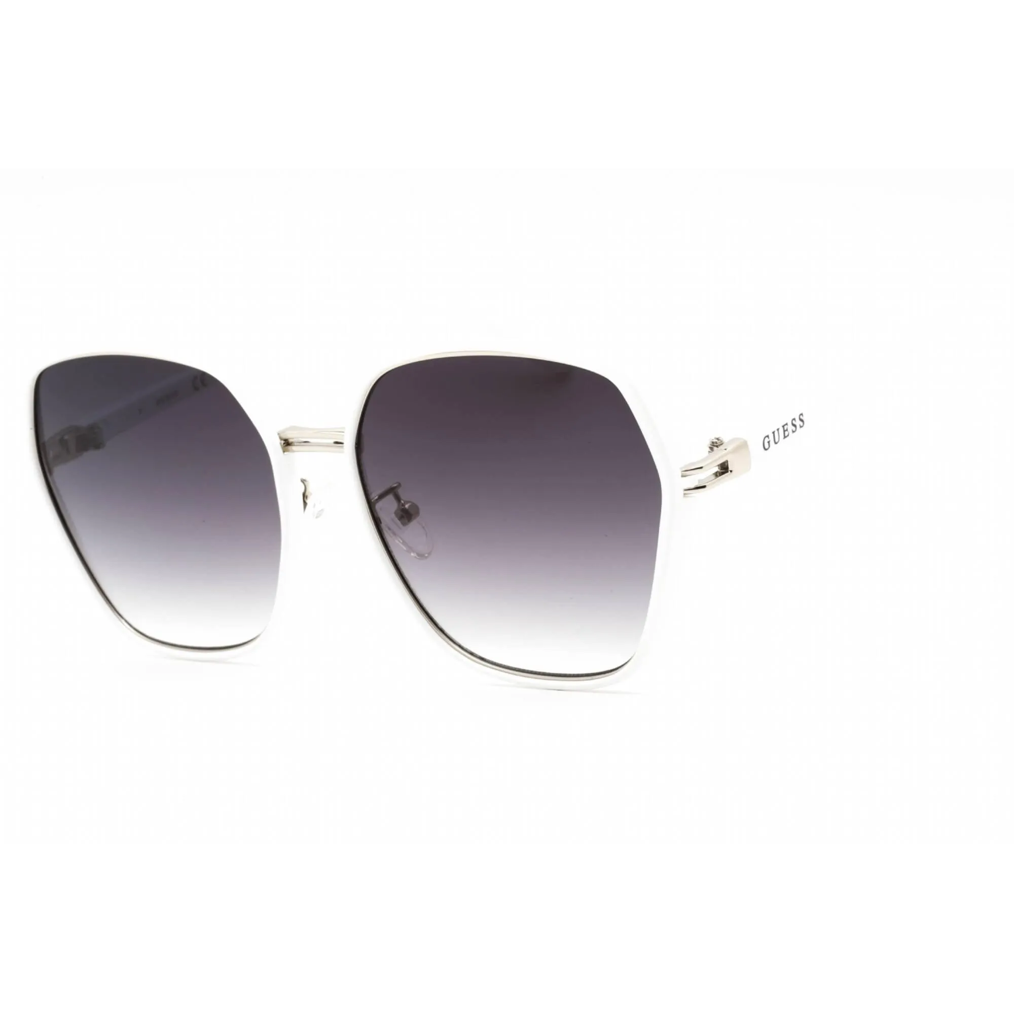 Guess Factory Women's Sunglasses - White Metal Frame Gradient Smoke Lens | GF0407 21B