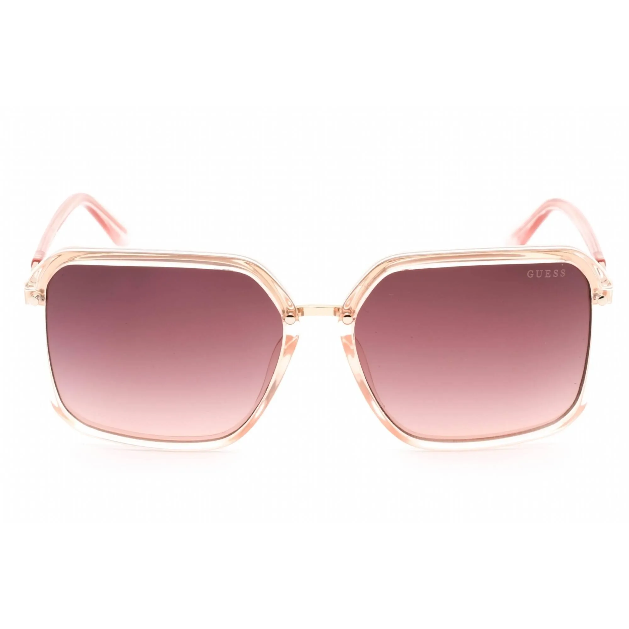 Guess Women's Sunglasses - Gradient Bordeaux Lens Shiny Pink Square Frame | GU7888 72T