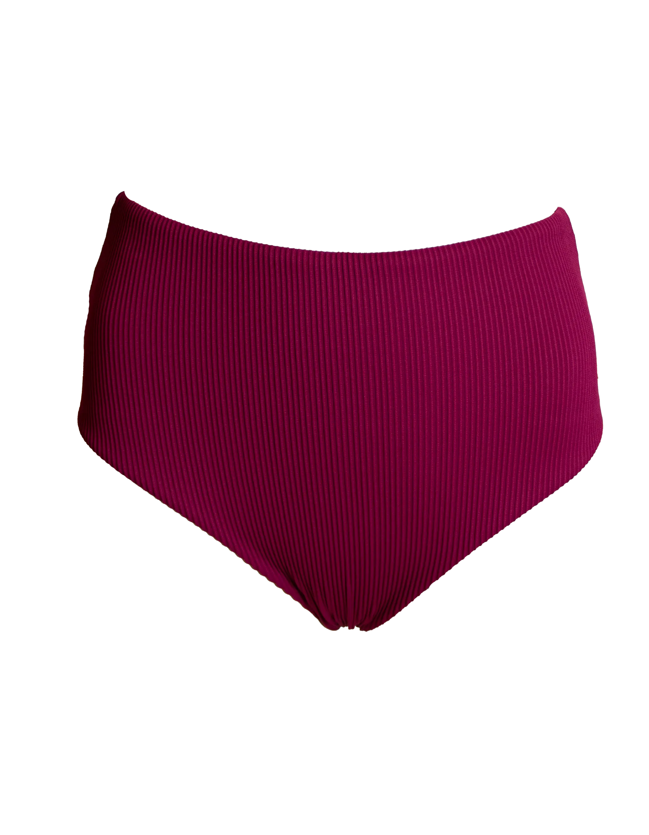 High Waist Plum Womens Ribbed Bikini Bottoms