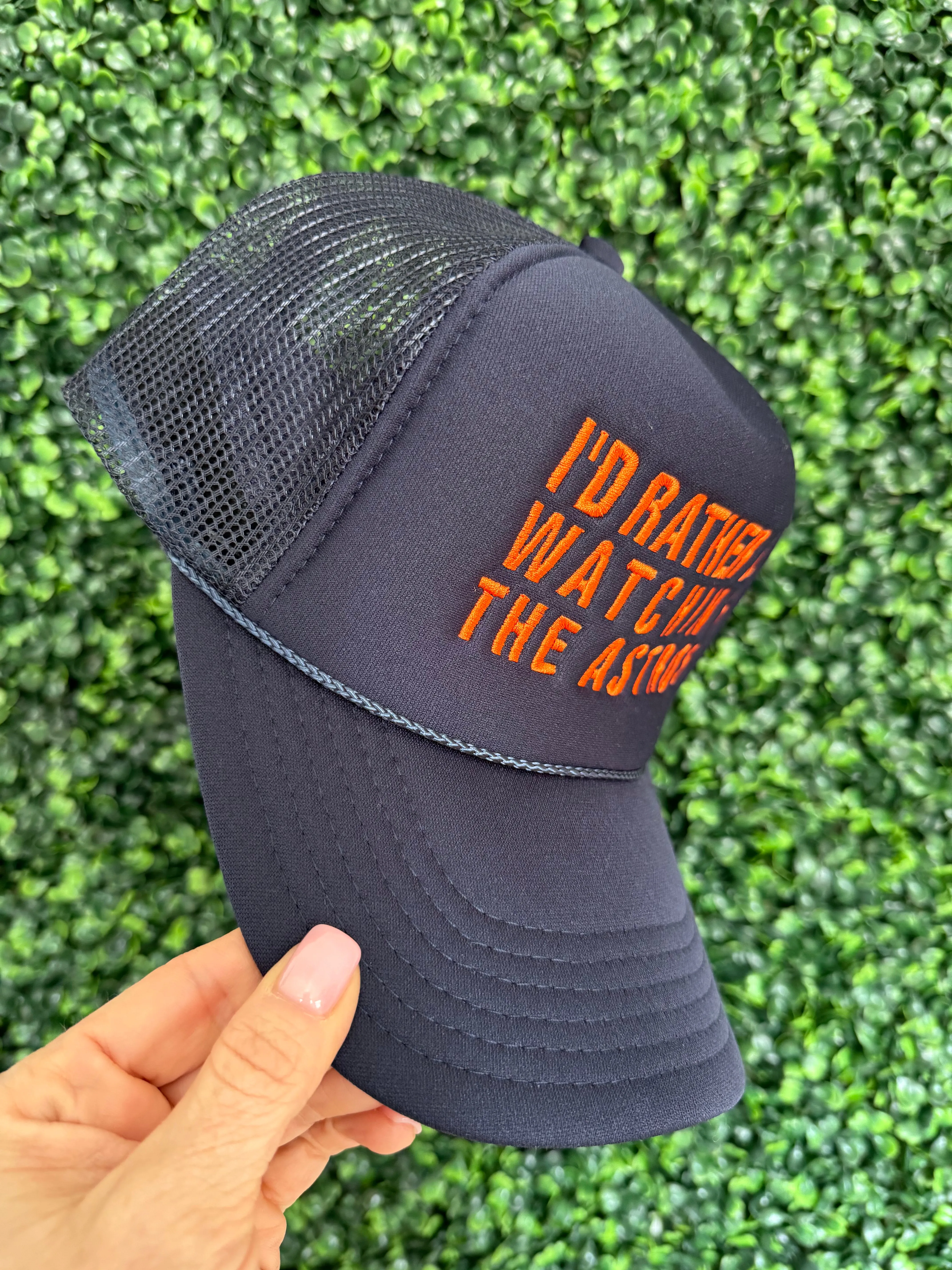 I'd Rather Be watching the Astros Navy Trucker Hat