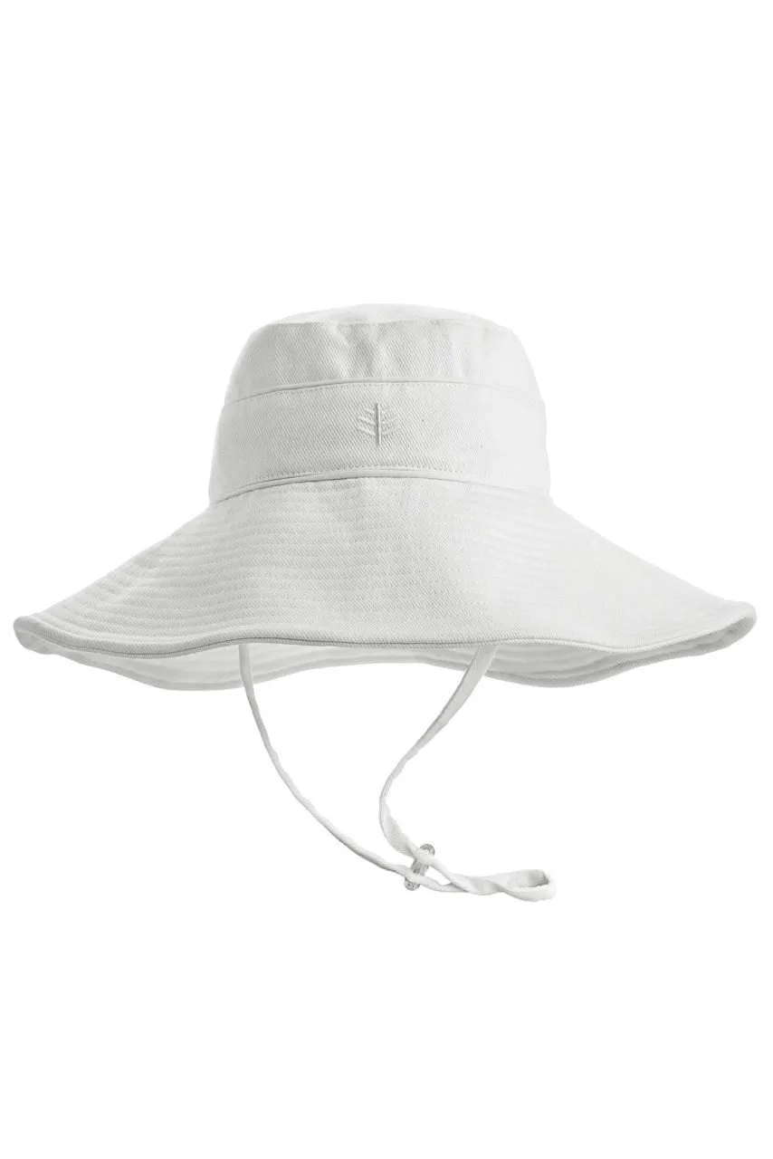 Kid's Sand Castle Sun Hat  |  White White Piping