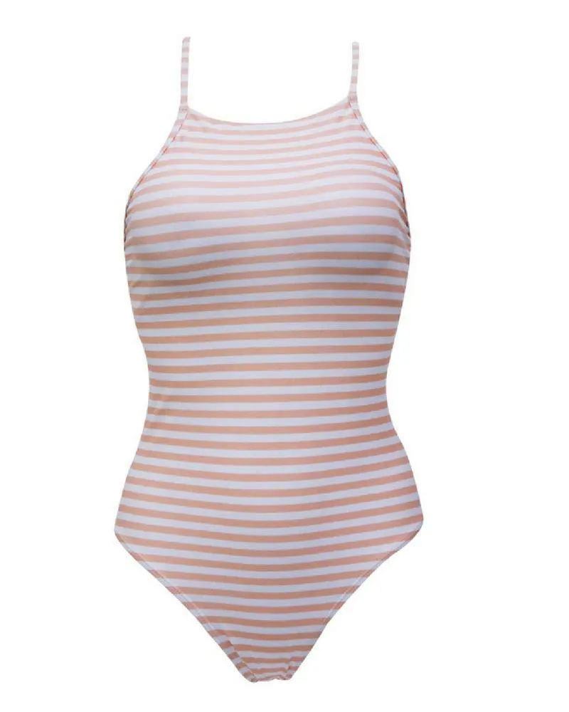 Lace-Up Back One Piece Swimsuits