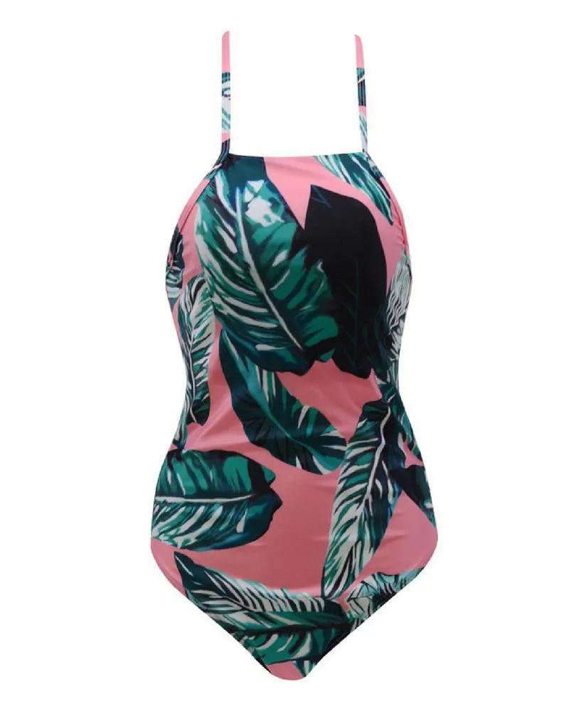 Lace-Up Back One Piece Swimsuits