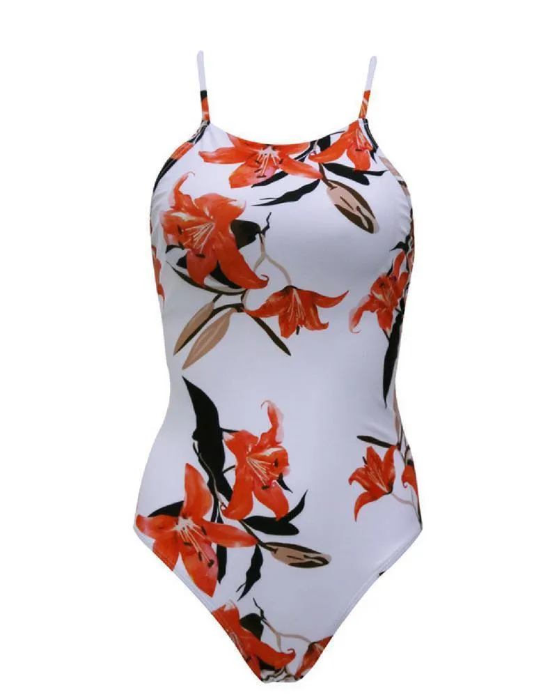 Lace-Up Back One Piece Swimsuits