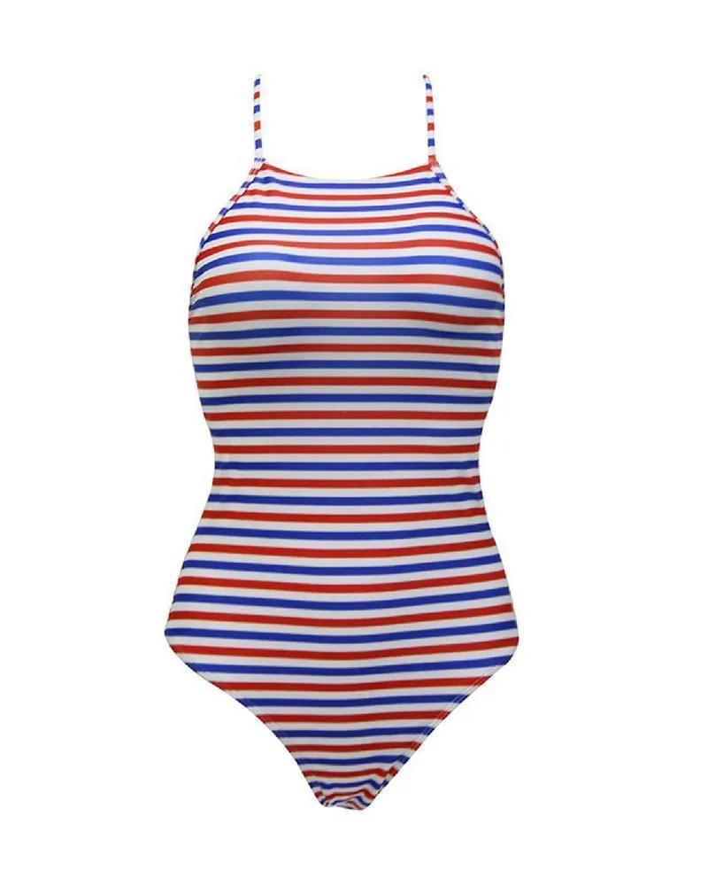 Lace-Up Back One Piece Swimsuits