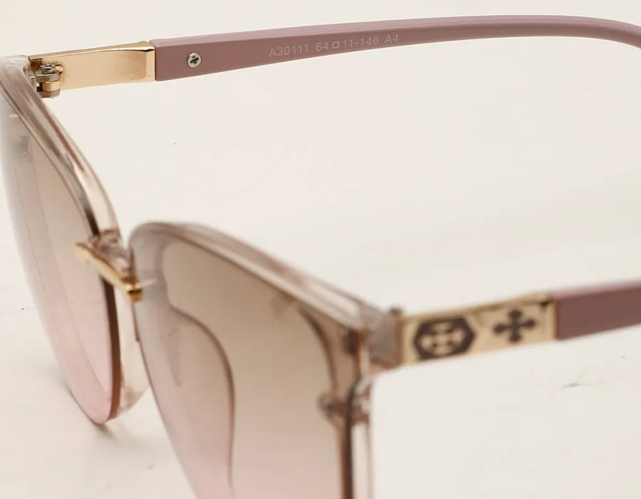 Light Brown Shade Cateye Style UV Sunglass