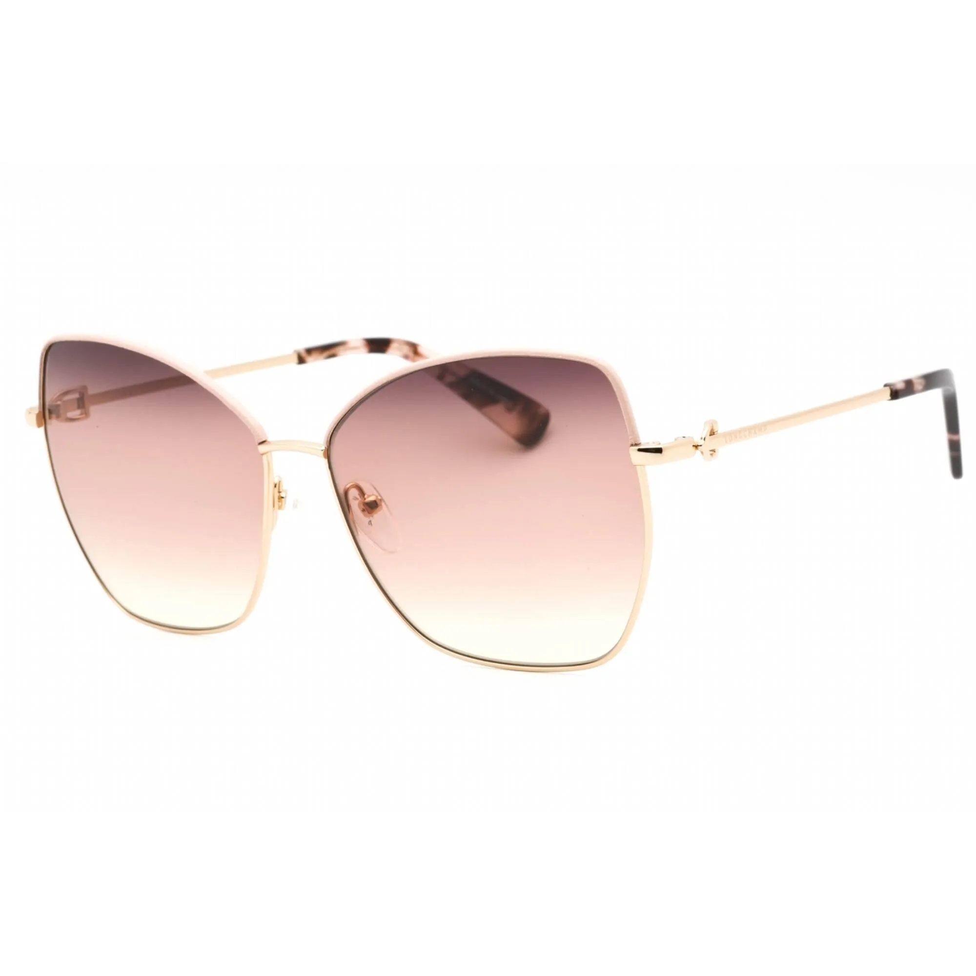 Longchamp Women's Sunglasses - Brown Peach Lens Rose Gold Cat Eye Frame | LO156SL 774