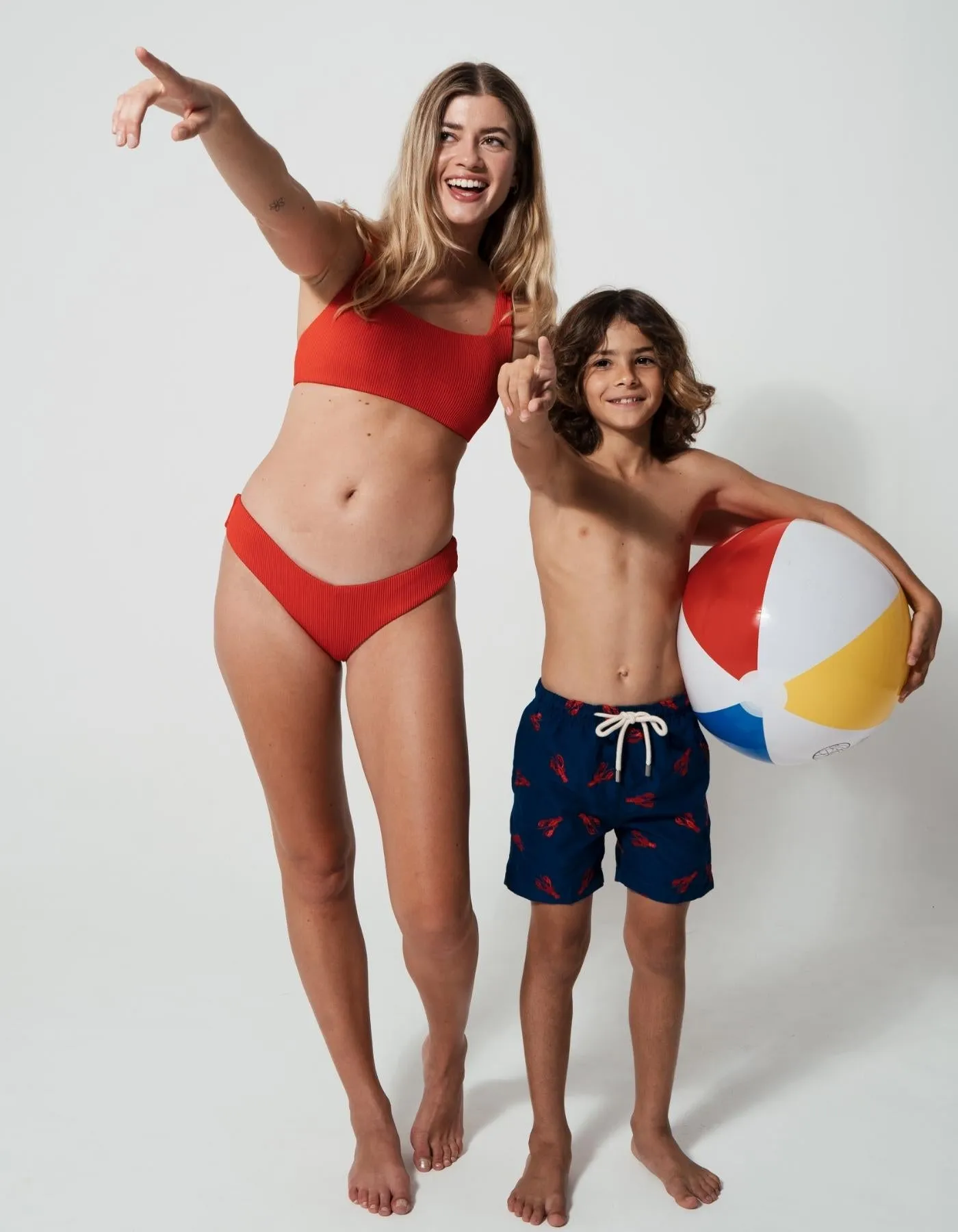 Low Waist Lipstick Red Womens Ribbed Bikini Bottoms