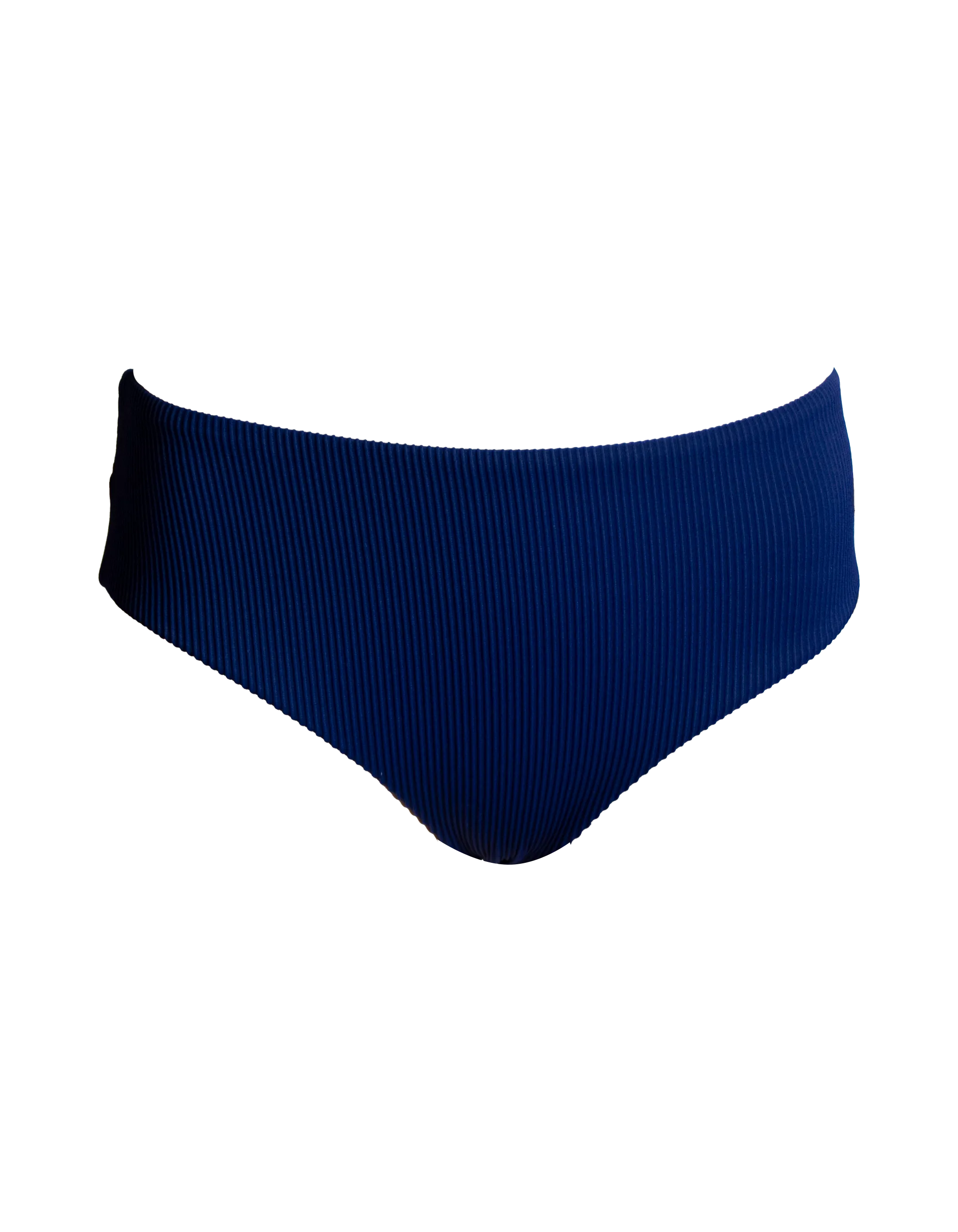 Mid Waist Midnight Blue Womens Ribbed Bikini Bottoms