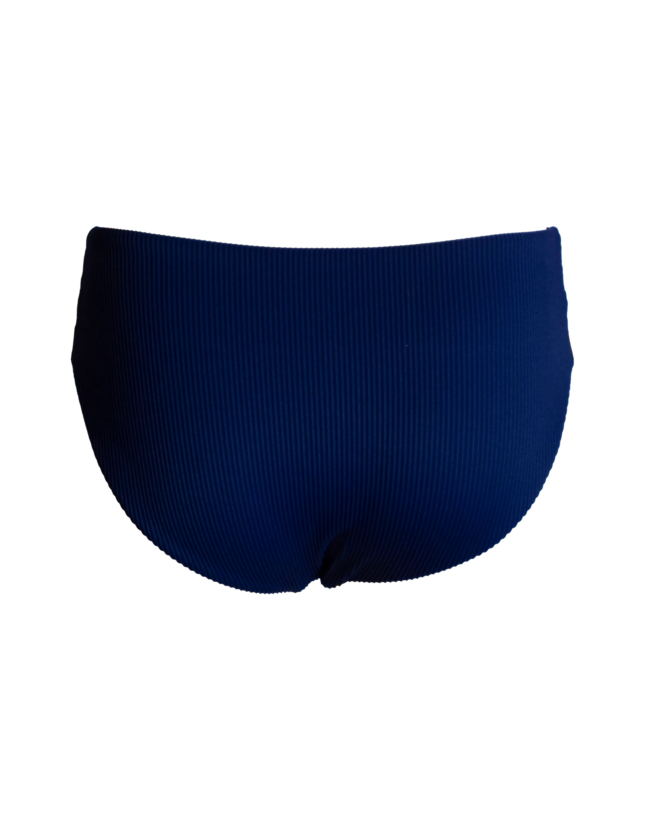 Mid Waist Midnight Blue Womens Ribbed Bikini Bottoms