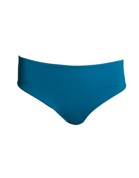 Mid Waist Teal Womens Bikini Bottoms