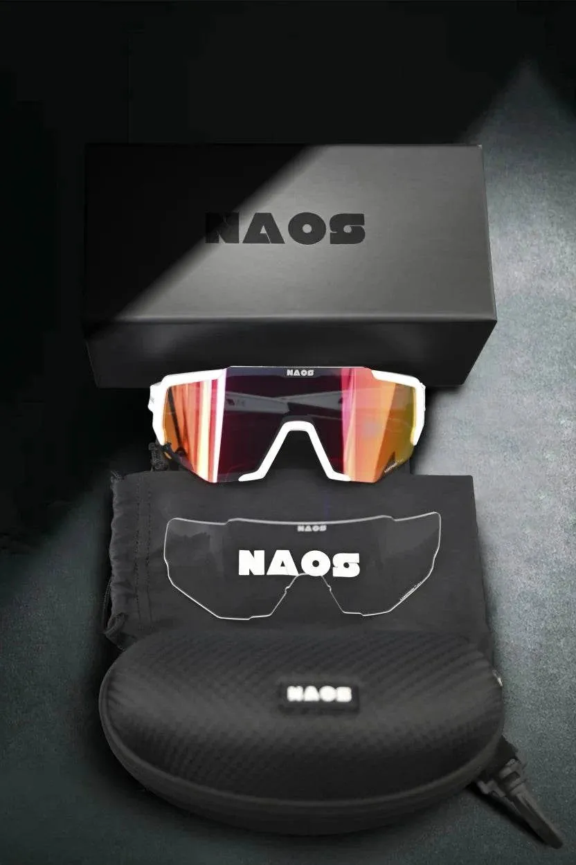 Naos | Vuori Sportbril | Glossy White / Black Red