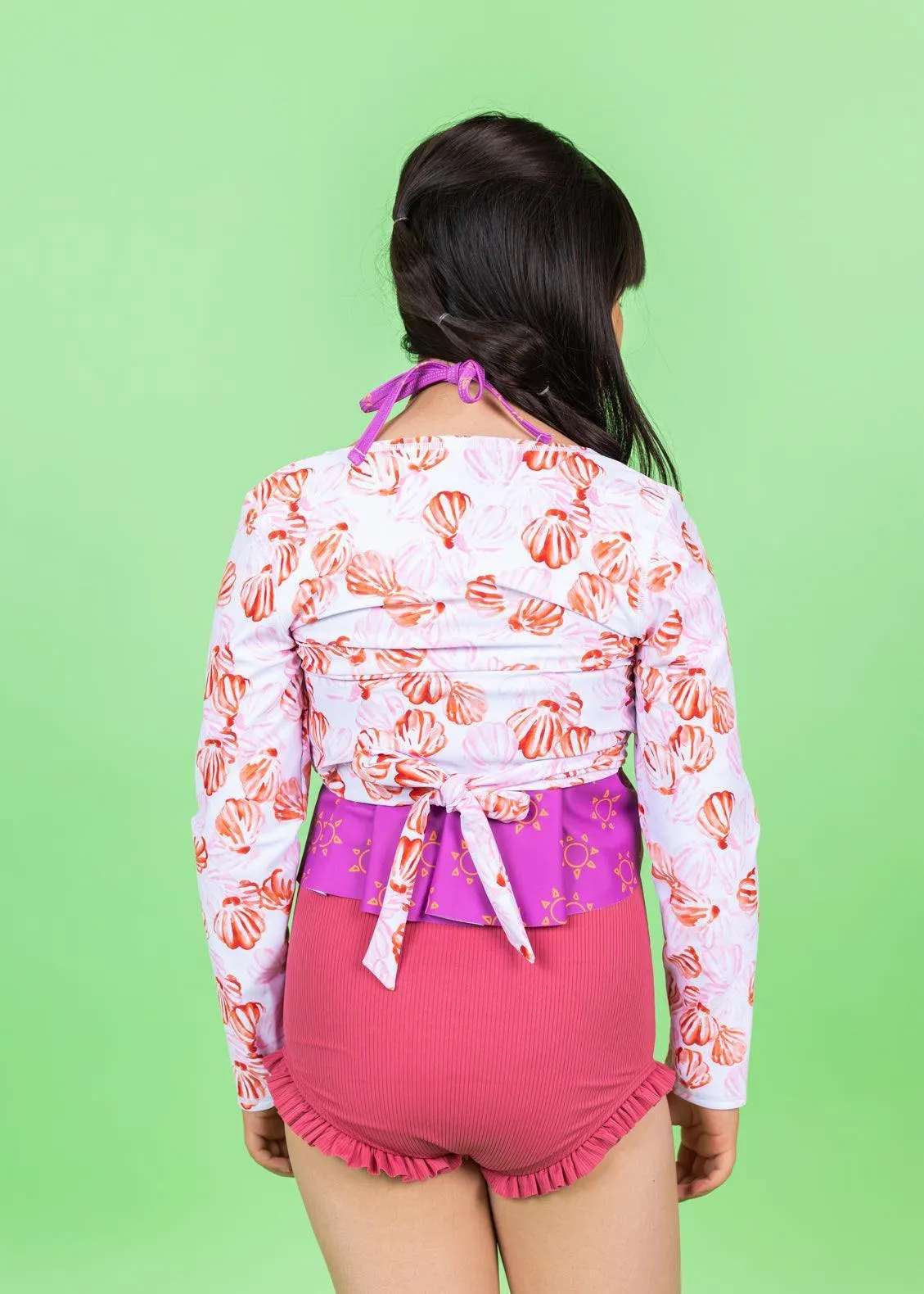 Painted Clams | Youth Wrap Top Rashguard