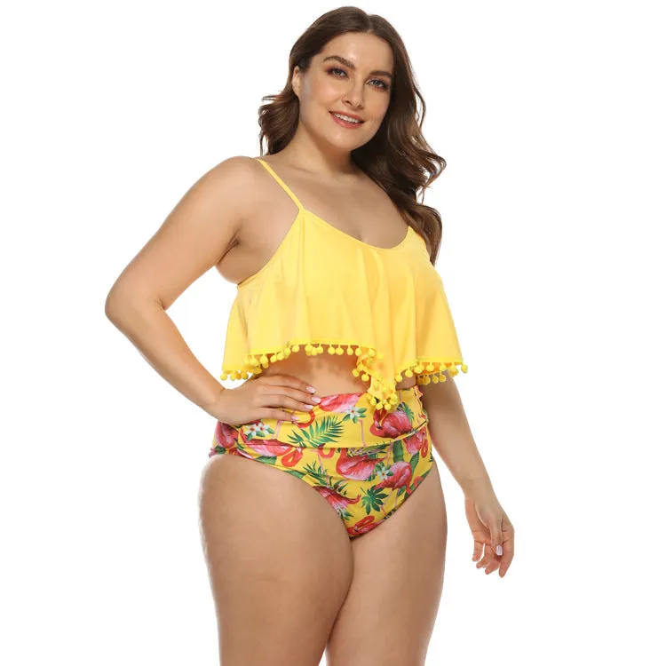 Plus Size Tropical Print Bikini