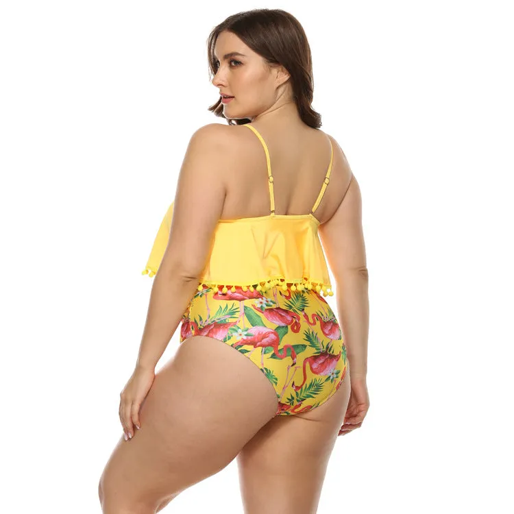 Plus Size Tropical Print Bikini