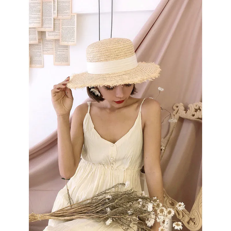Raffia Hat Sun Visor Beach Straw Hats Women Sea Beach Leisure Hats
