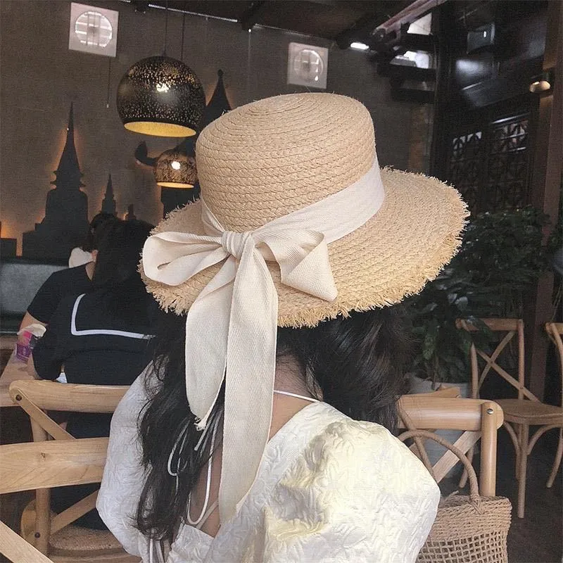 Raffia Hat Sun Visor Beach Straw Hats Women Sea Beach Leisure Hats