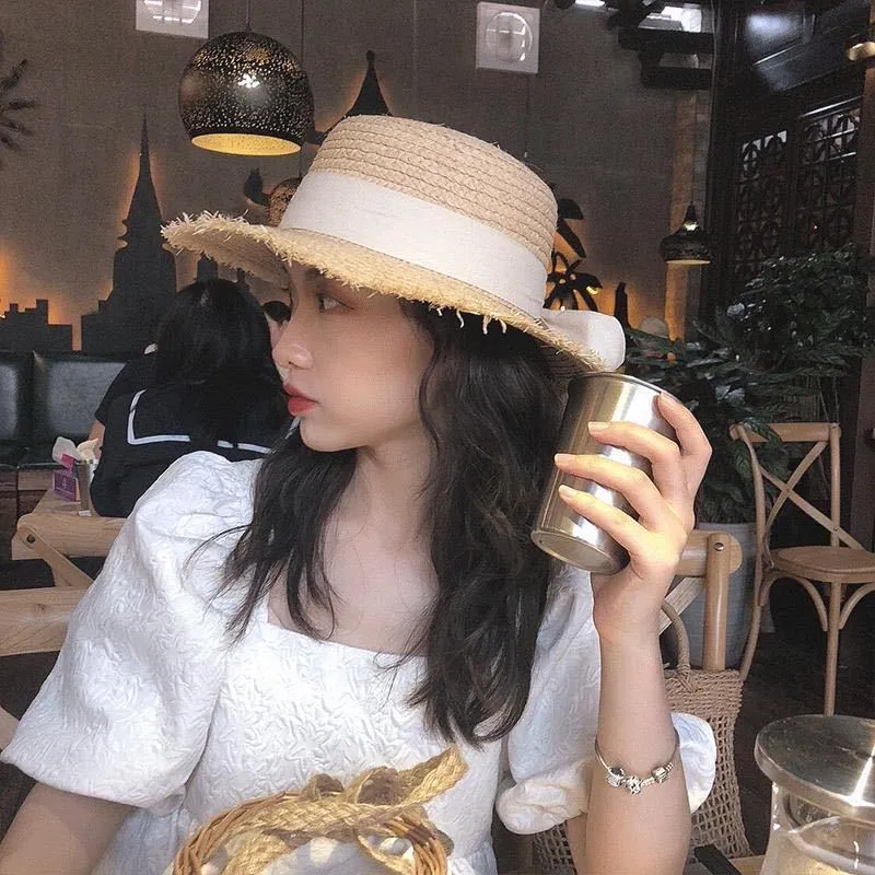 Raffia Hat Sun Visor Beach Straw Hats Women Sea Beach Leisure Hats
